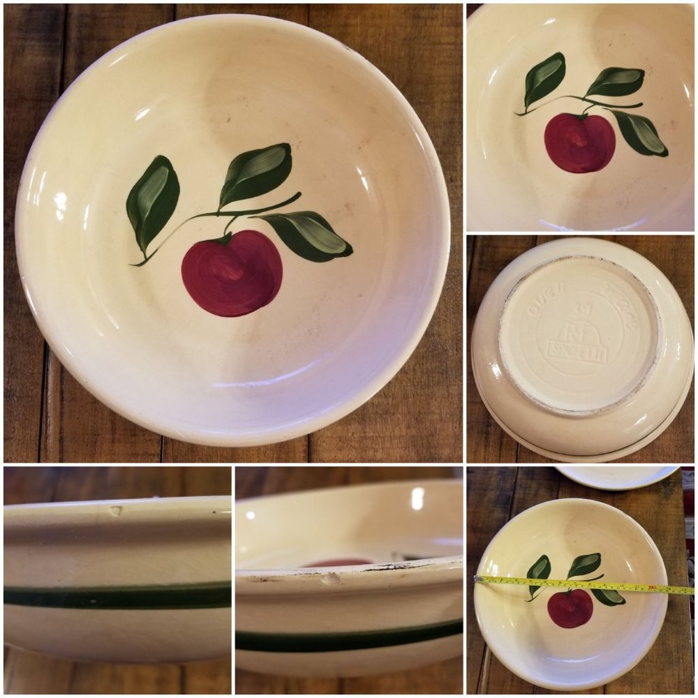 Vintage Watt Pottery Apple #39 Spaghetti Bowl